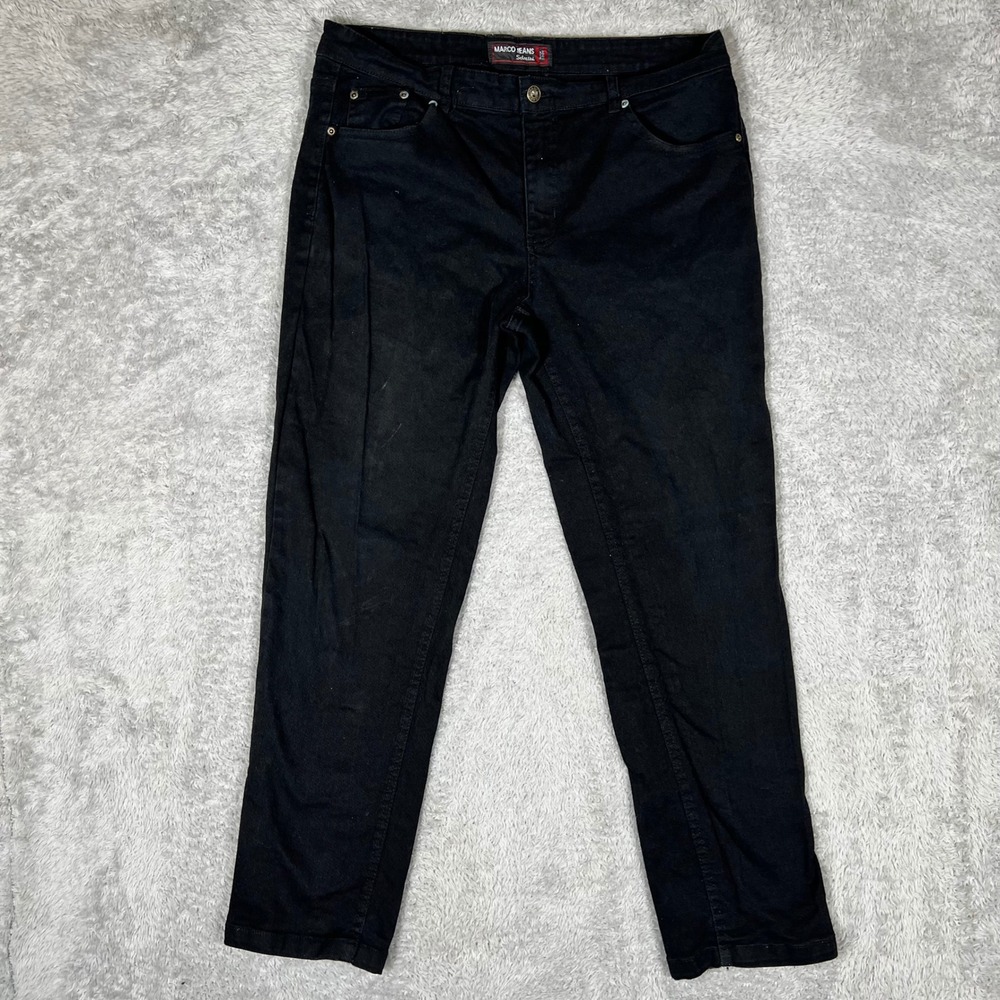 Marco Jeans Selected Mens Black Straight Leg Denim Jeans Size 36x29